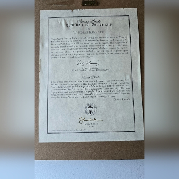 Thomas Kinkade "Spring Gate" Frame Matted COA Access print 12×10 - Picture 3 of 13